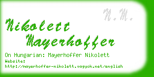 nikolett mayerhoffer business card